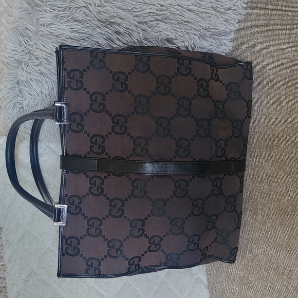 GUCCI Handbag Tote Bag Jackie GG Canvas.. Authentic - Picture 2 of 13